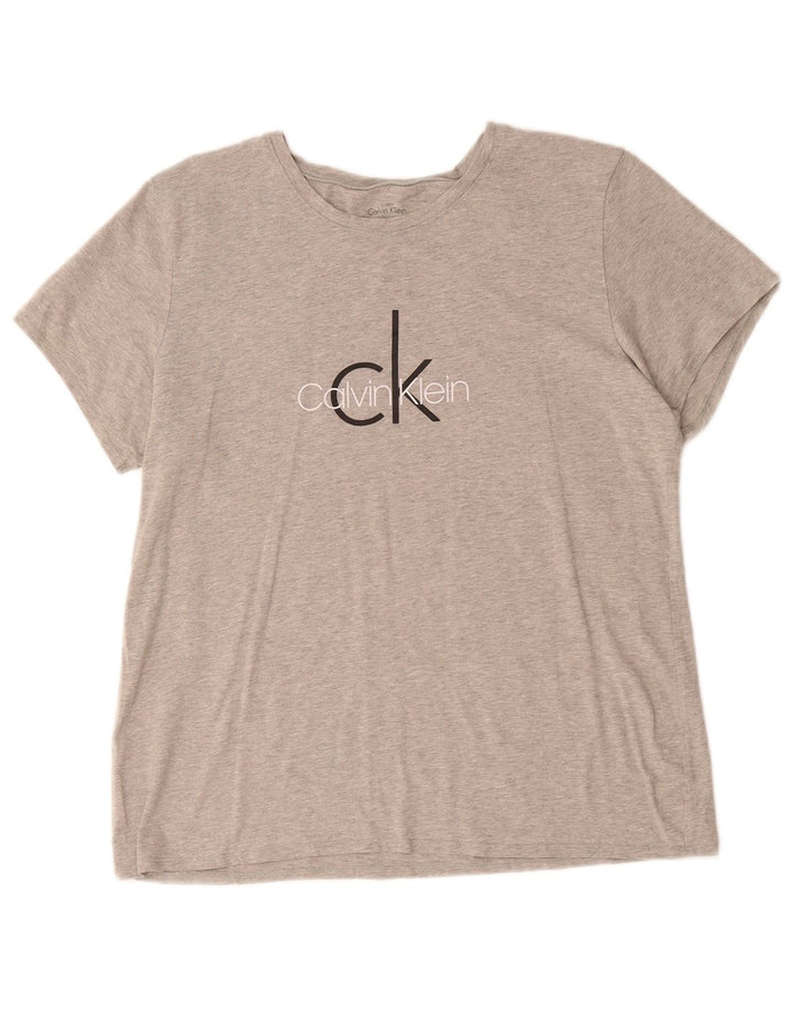 CALVIN KLEIN Tricou cu grafic pentru femei Top UK 18 XL Gri