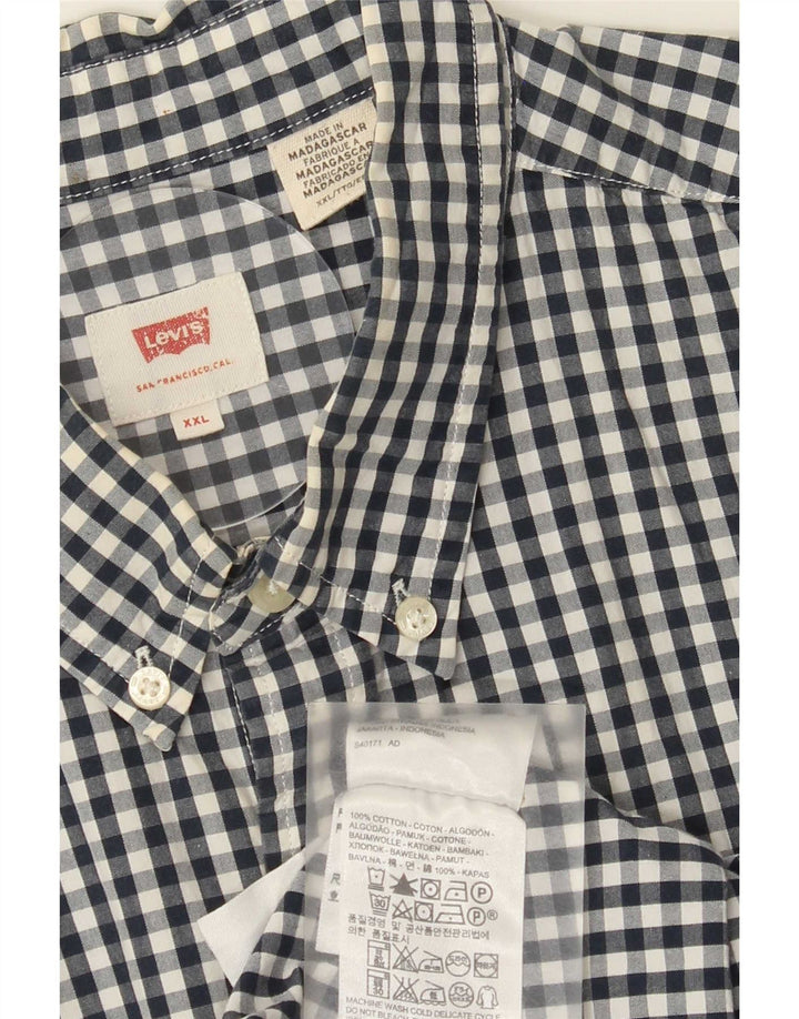 Cămașă pentru bărbați Levi's 2XL, bumbac vichy, albastru bleumarin