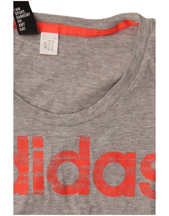 Tricou grafic Adidas pentru femei Top UK 12 Medium Gri