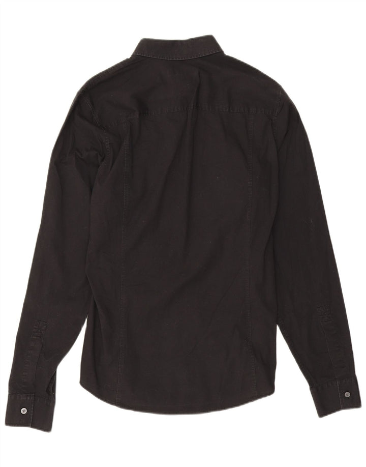 Cămașă pentru bărbați Calvin Klein Jeans, bumbac negru mediu