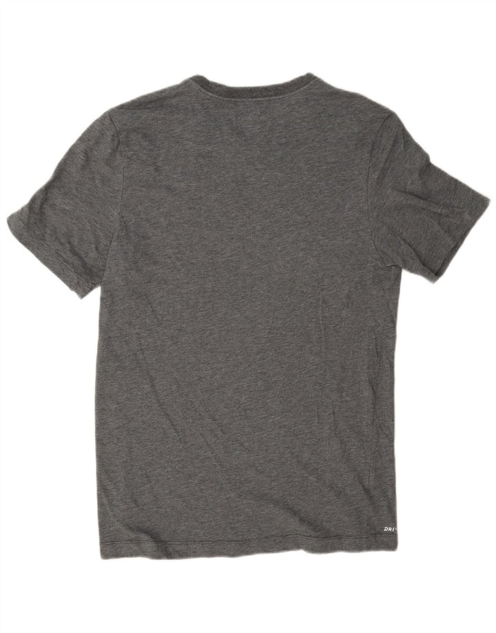 Tricou grafic Nike Dri Fit pentru bărbați Top mic, gri, bumbac
