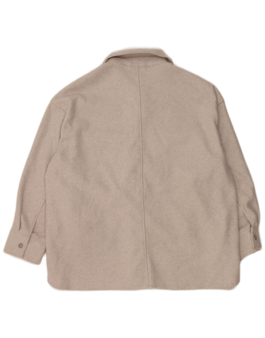 Cămașă oversize din lână pentru femei Zara UK 16, mare, gri, poliester