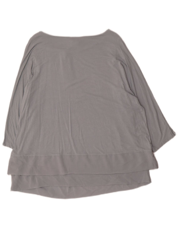 Phase Eight Womens 3/4 Sleeve Blouse Top UK 16 Large Blue Viscose