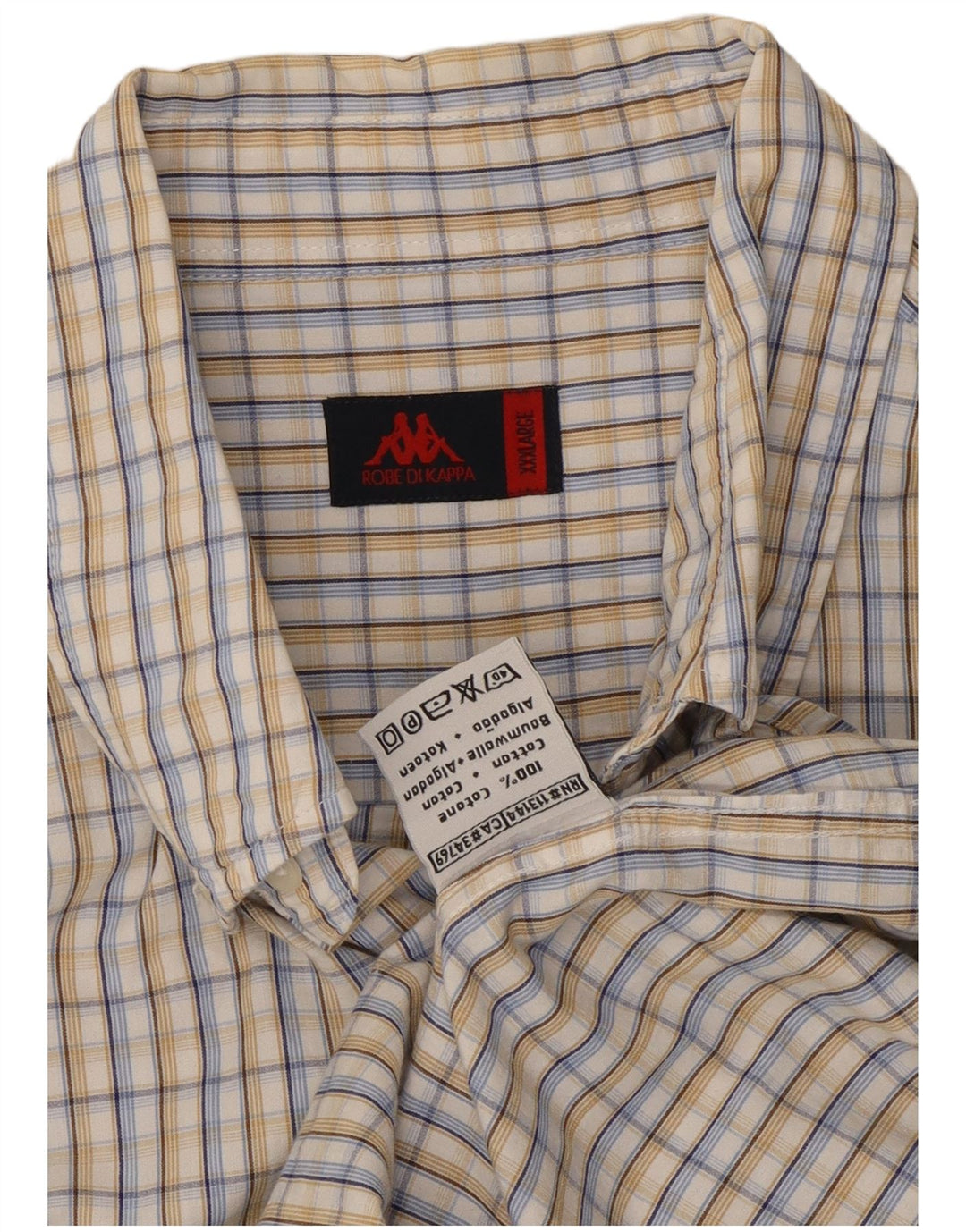 Cămașă cu mânecă scurtă pentru bărbați Kappa 3XL, bumbac cu carouri multicolore