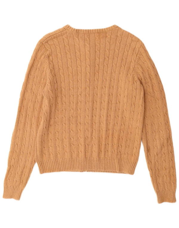 EDDIE BAUER Pulover cardigan pentru femei UK 12 Bumbac mediu bej