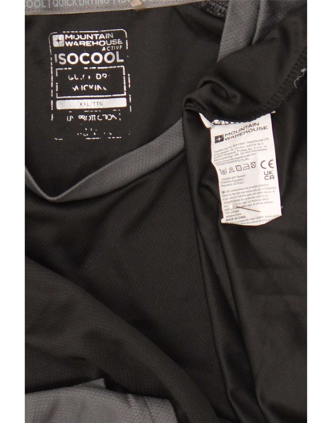 Tricou IsoCool pentru bărbați Mountain Warehouse Top 2XL Gri Poliester Colorblock