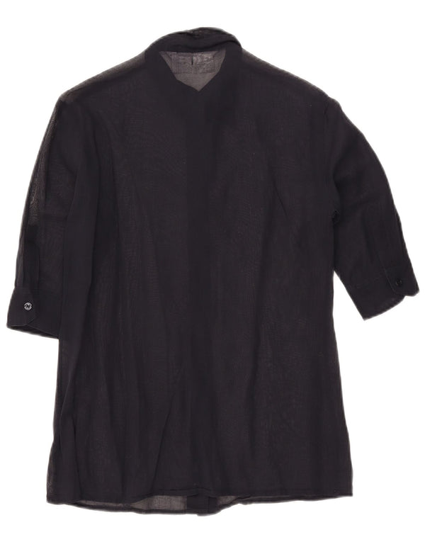 Bluză cămașă cu mânecă 3/4 Sportmax pentru femei, UK 10, bleumarin mic