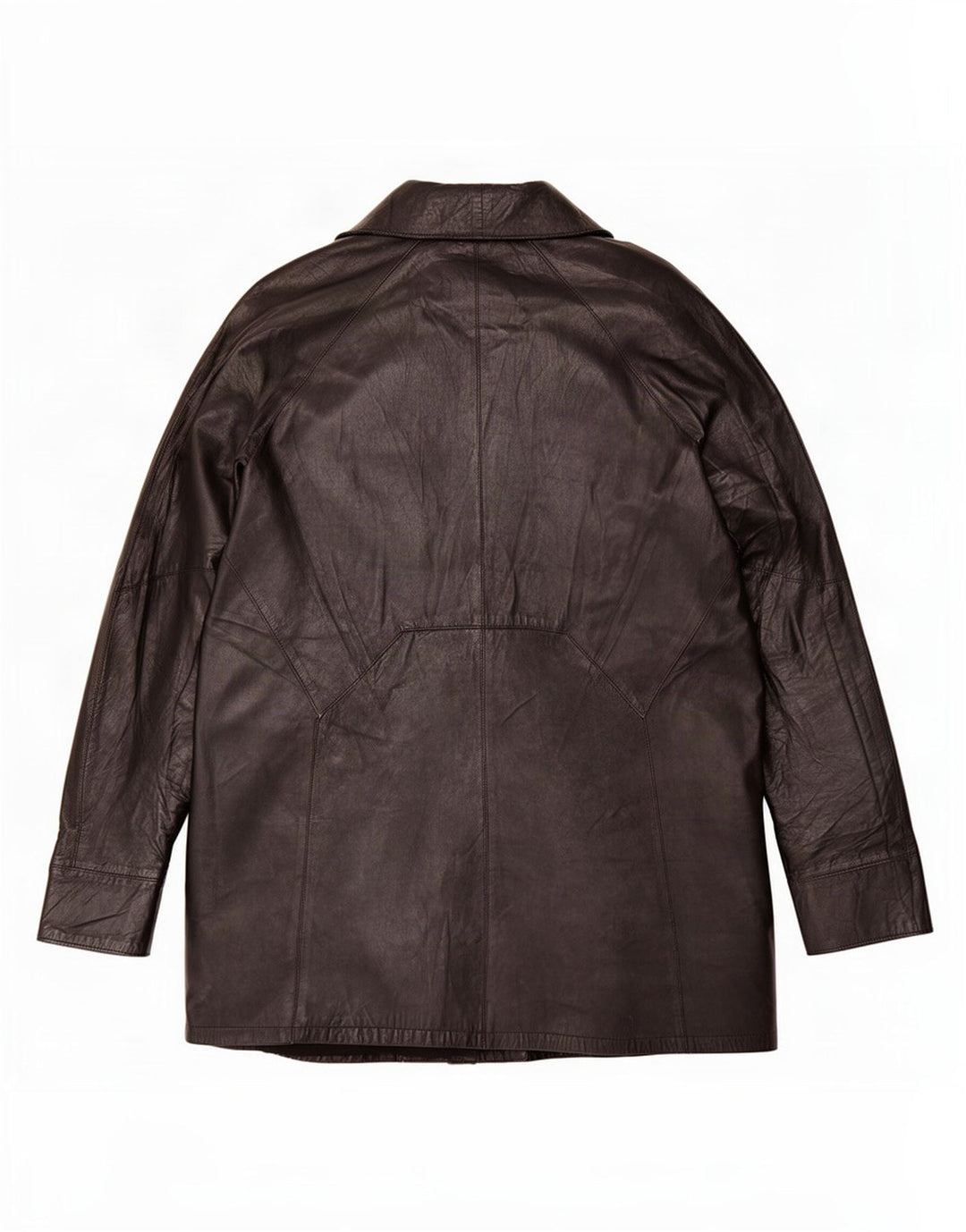 Palton supradimensionat din piele vintage pentru femei IT 46 mare negru