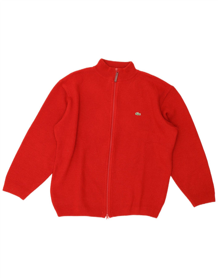 Pulover cardigan pentru bărbați Lacoste Mărimea 6 XL Lână roșie