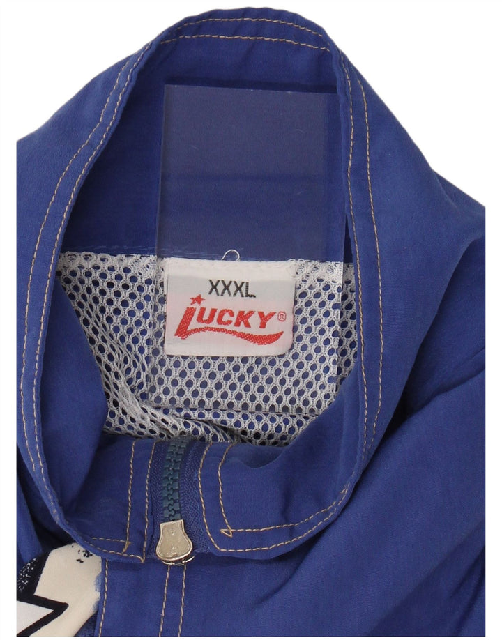 Jachetă de trening pentru femei VINTAGE UK 22 3XL Blue Geometric Bumbac