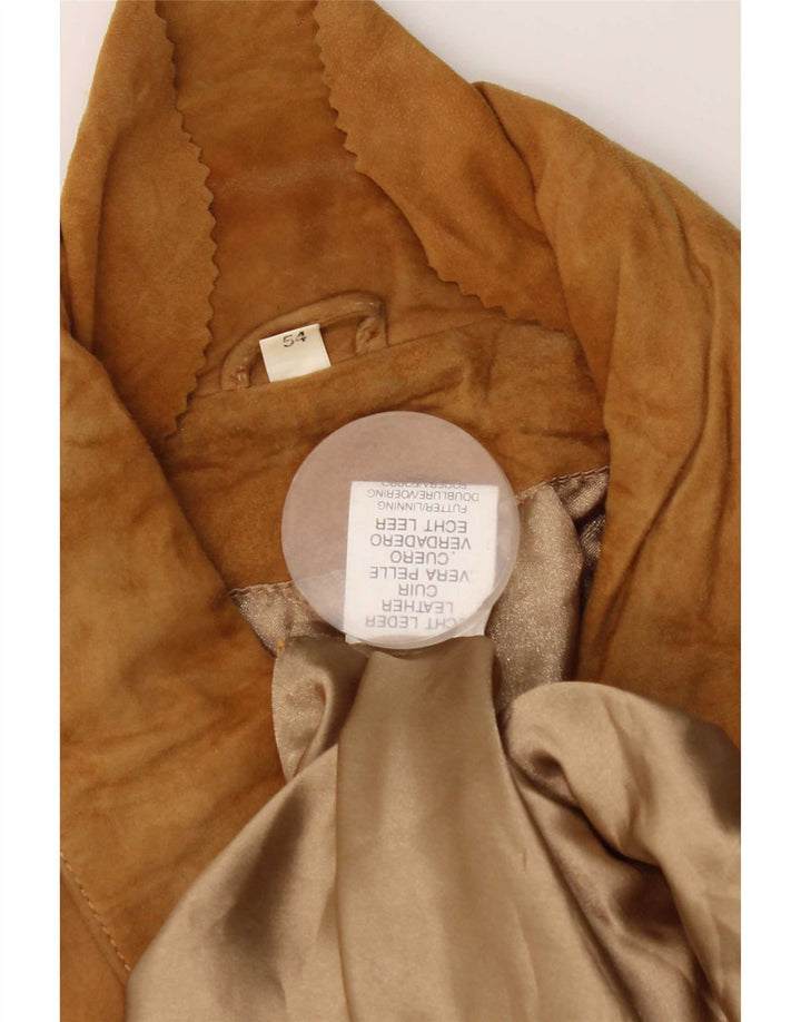 Jachetă vintage bărbătească din piele intoarsa EU 54 XL din piele bej
