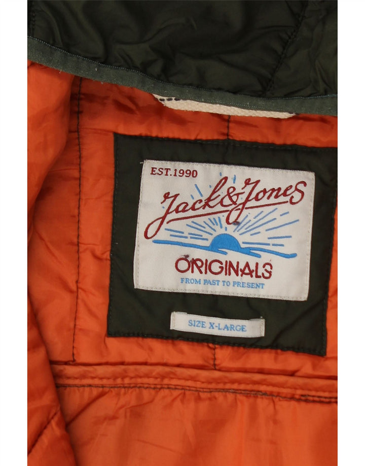 Jack & Jones Jachetă căptușită cu glugă pentru bărbați UK 42 XL Poliester verde