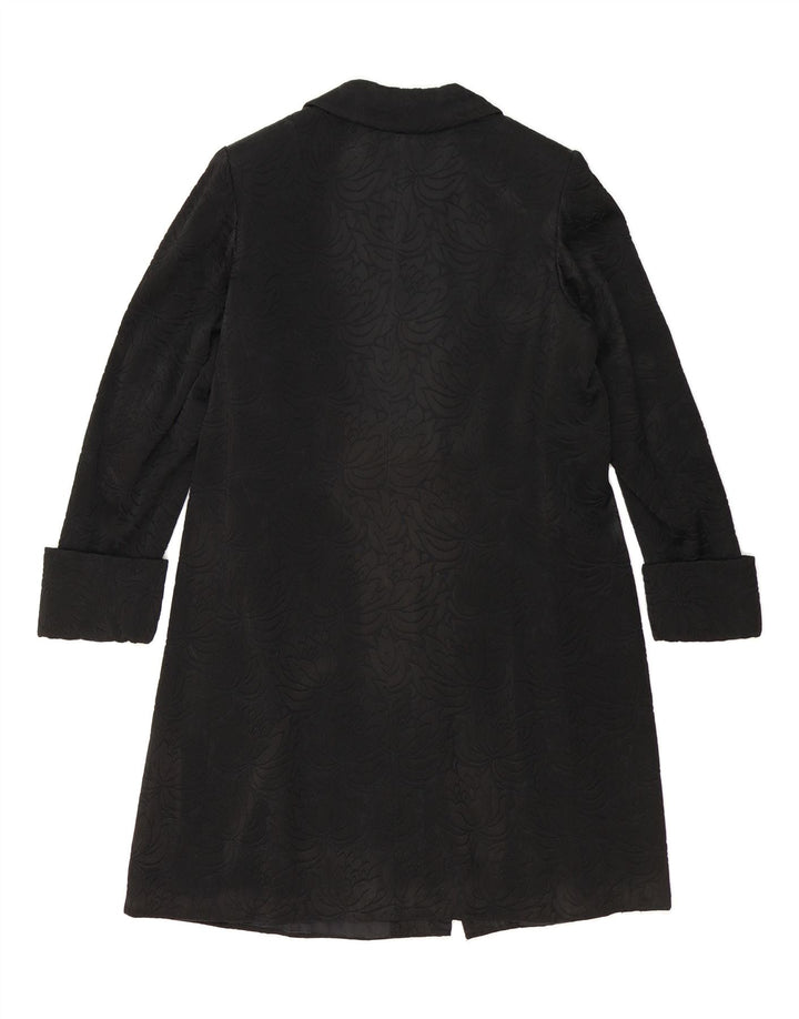 VINTAGE Womens Overcoat UK 16 Large Black Floral Vintage Vintage and Second-Hand Vintage from Messina Hembry 