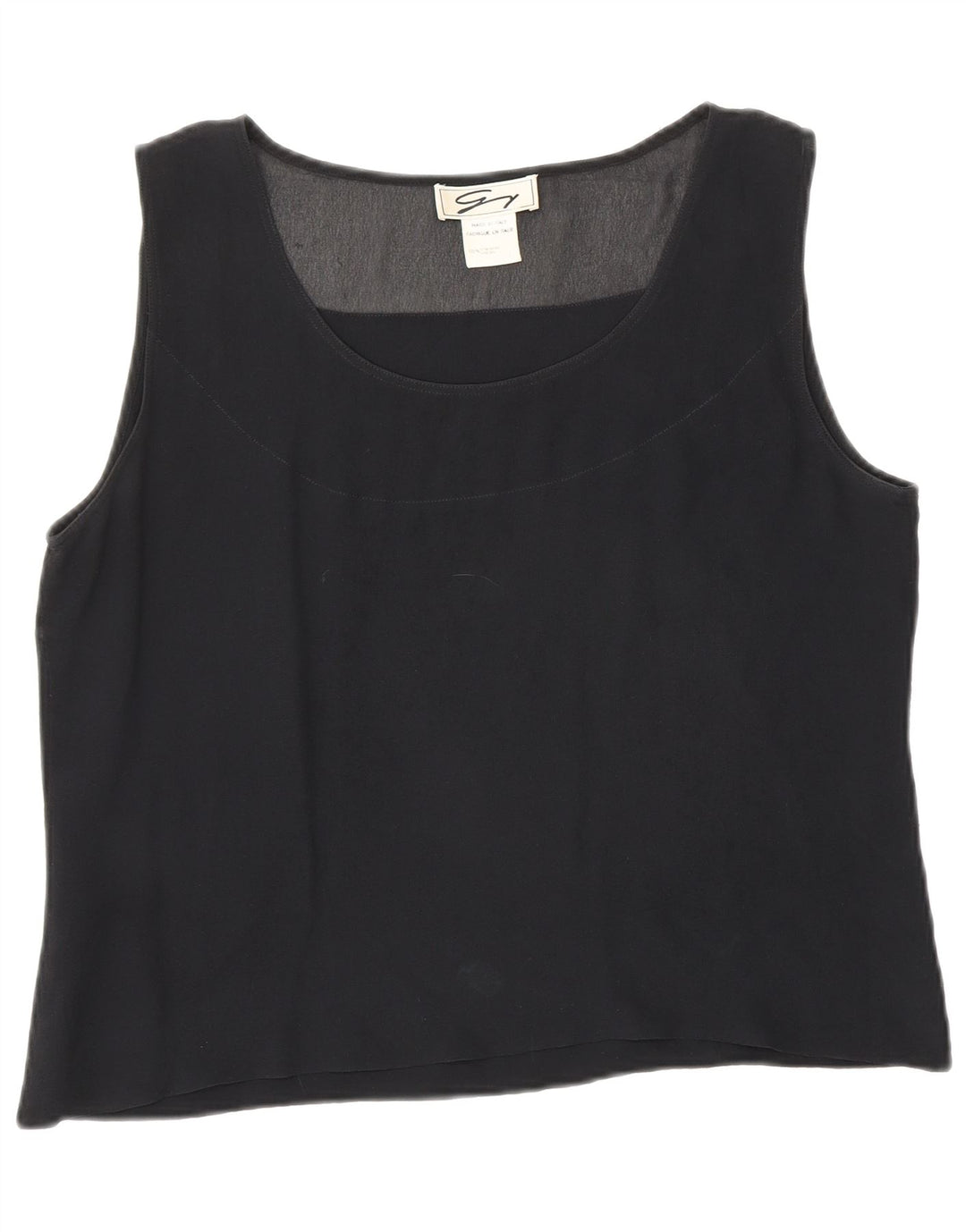 Bluză Crop fără mâneci pentru femei Genny UK 12 Medium Black Silk