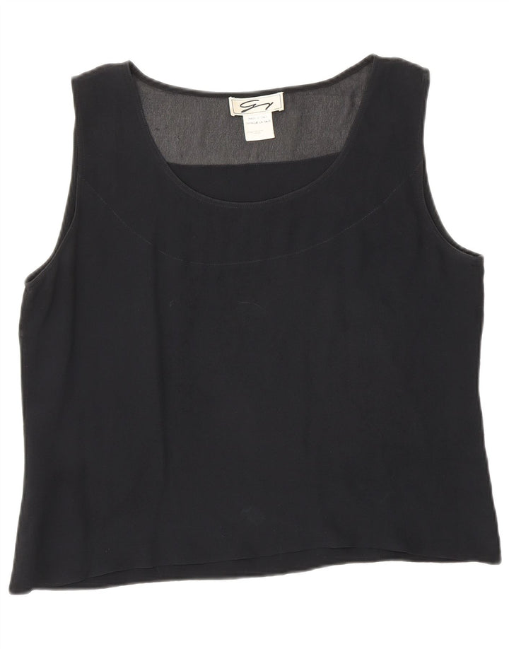 Bluză Crop fără mâneci pentru femei Genny UK 12 Medium Black Silk