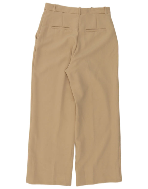 Pantaloni chino pentru femei cu talie înaltă și picioare largi Zara Mediu L30 L28 Bej