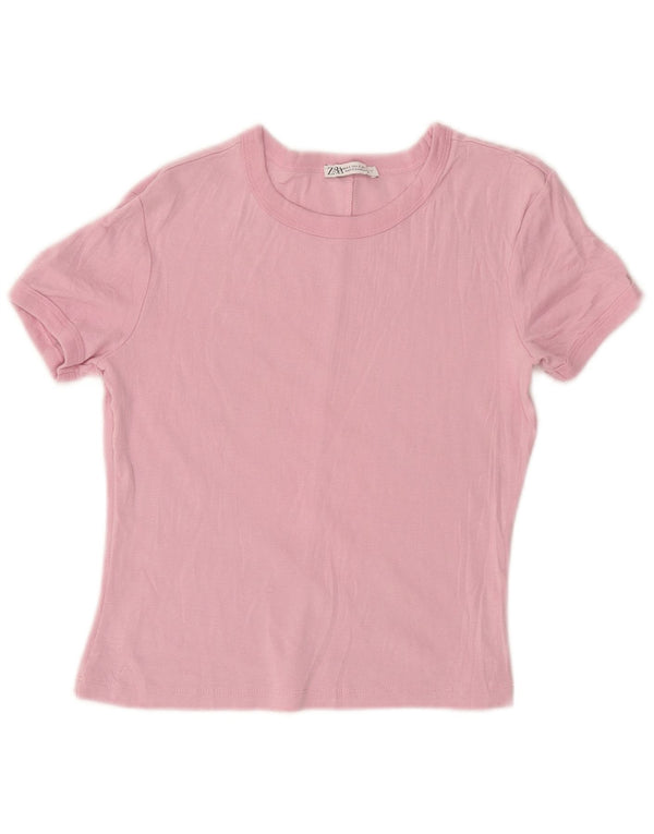 Tricou Crop pentru femei Zara UK 10 Small Pink