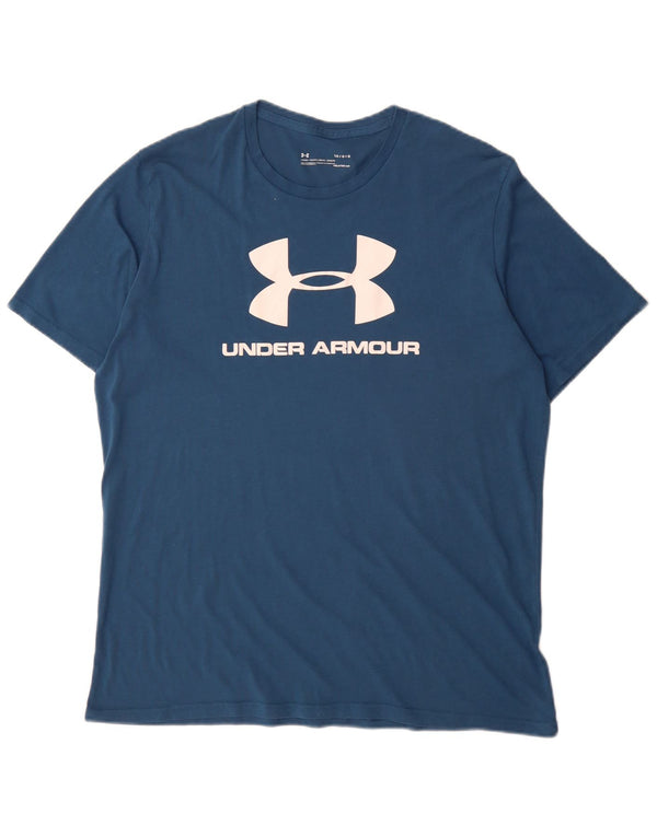 Tricou grafic Under Armour pentru bărbați Heat Gear Top mare albastru