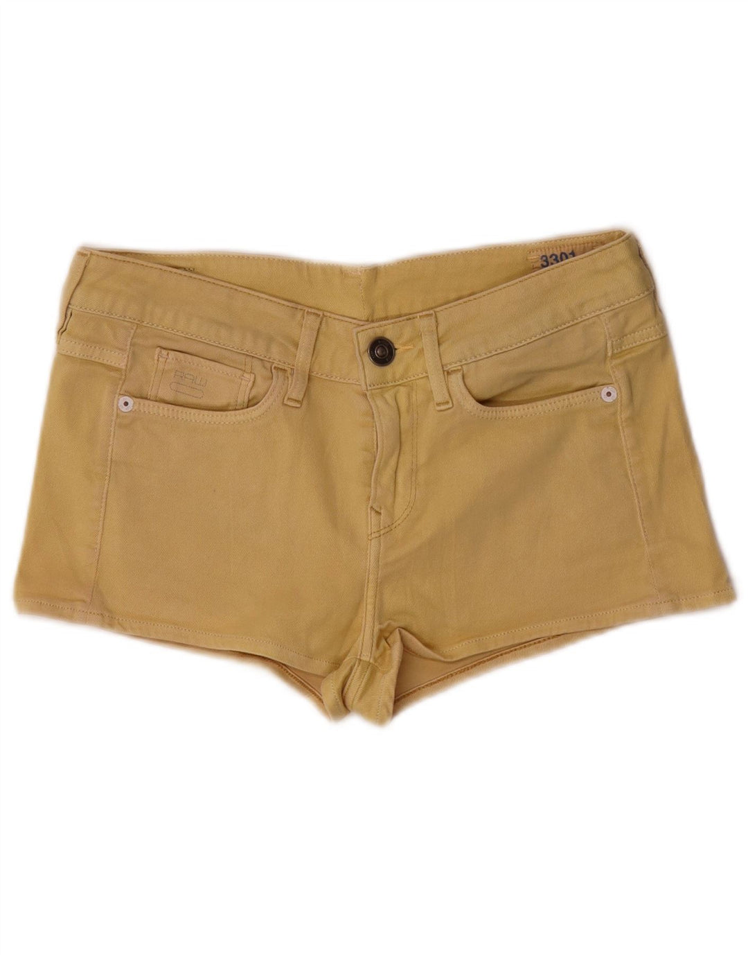 Pantaloni G-Star 3301 Denim Hot Pants W26 Bumbac galben mic