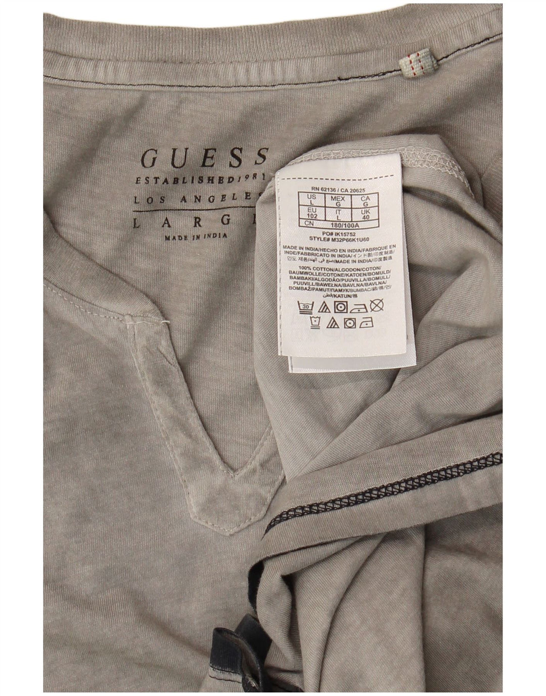 Tricou Guess pentru bărbați Top mare din bumbac gri