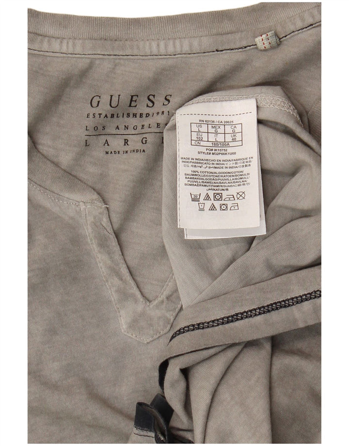 Tricou Guess pentru bărbați Top mare din bumbac gri