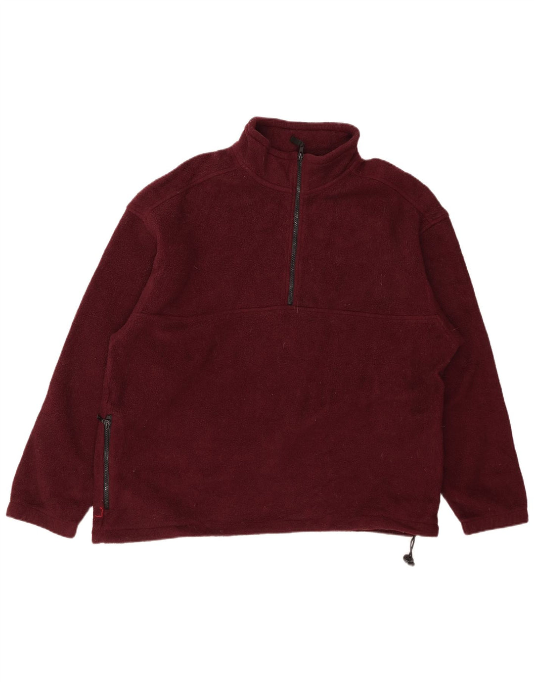 Pulover pentru bărbați Eddie Bauer, cu fermoar și gât, din lână, mare, din poliester burgundă