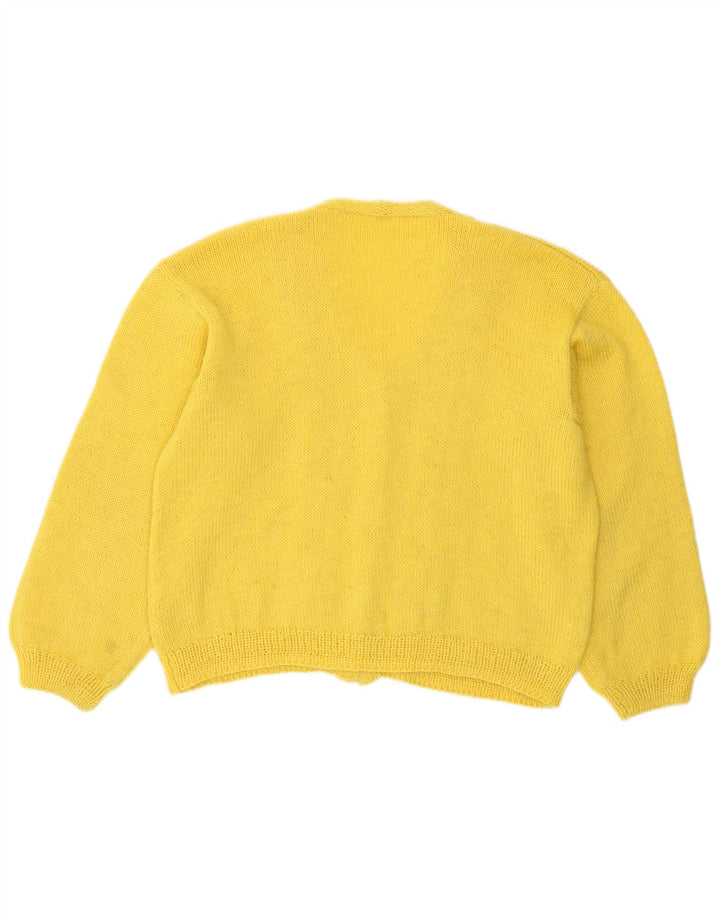 Pulover Vintage pentru femei Crop Cardigan UK 14 Medium Yellow