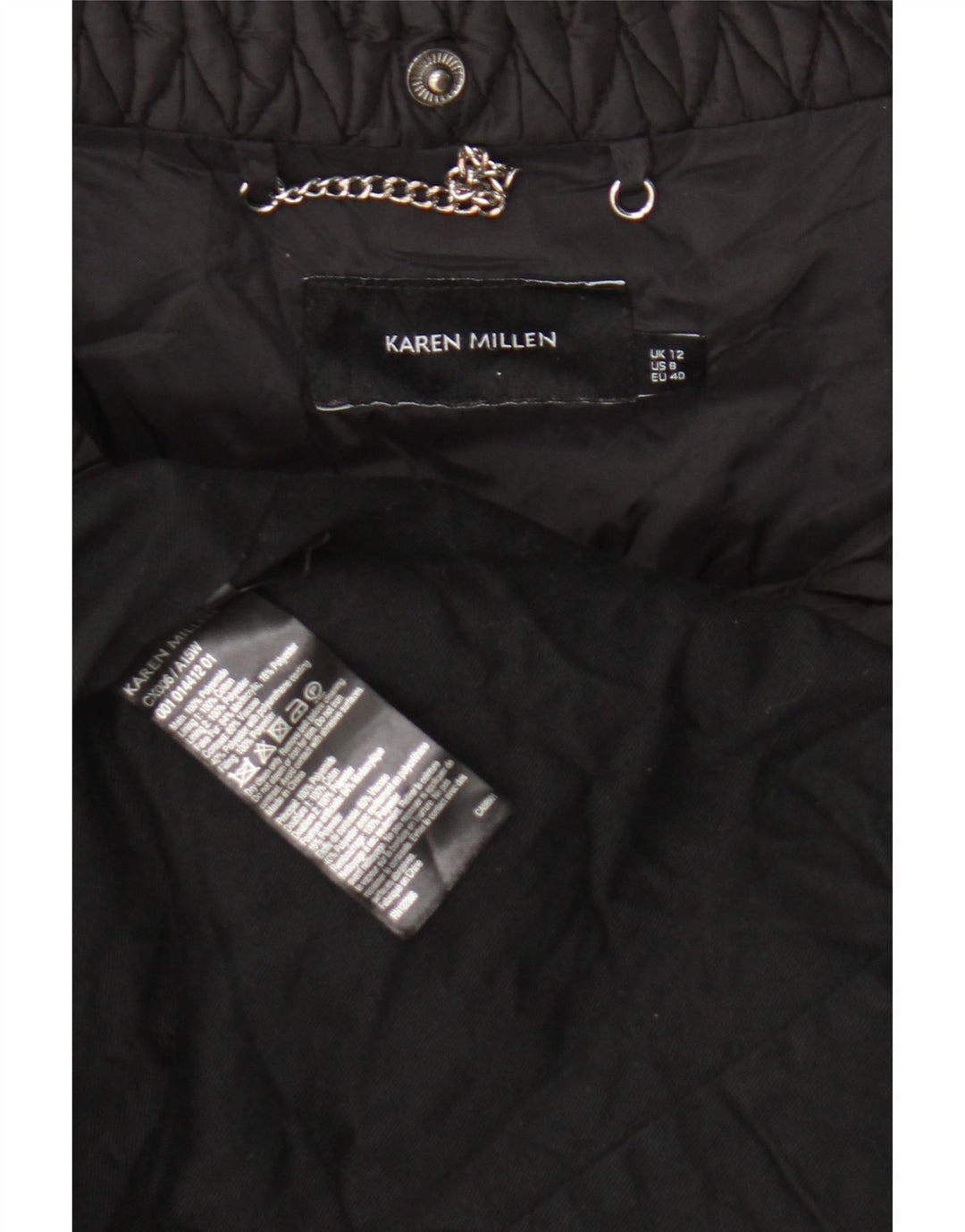 Palton căptușit pentru femei Karen Millen UK 12 Poliamidă neagră medie