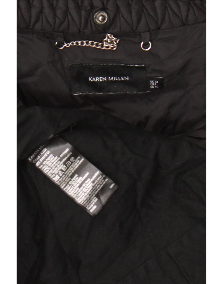 Palton căptușit pentru femei Karen Millen UK 12 Poliamidă neagră medie
