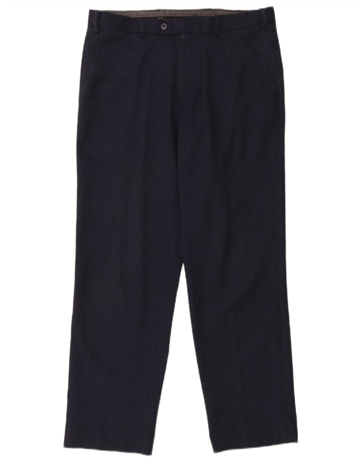 Pantaloni de costum pentru bărbați Marks & Spencer, cu ajustare normală, L34 L31, poliester bleumarin