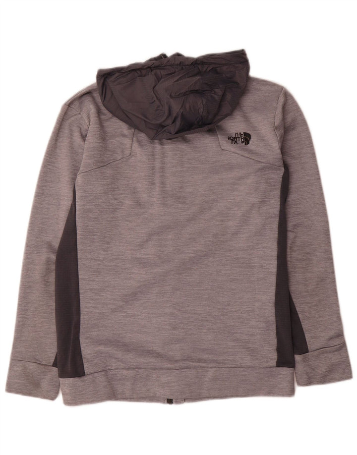 Pulover cu capotă cu fermoar The North Face pentru bărbați, poliester cu pături gri mic