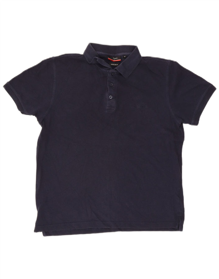 Cămașă polo Pierre Cardin pentru bărbați, cu formă normală, din bumbac albastru bleumarin mediu