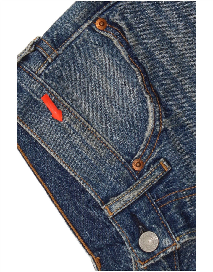 Pantaloni scurți Levi's 501 din denim distressed W26 Small Blue Bumbac