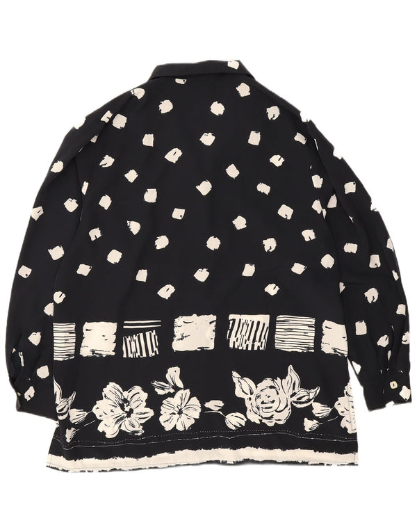 Bluză cămașă supradimensionată pentru femei Jaques Vert UK 16, mare, bleumarin, florală