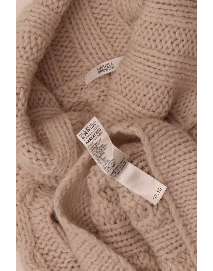 Pulover pentru femei Marks & Spencer cu gât rulat, UK 10 Mic Bej Acrilic