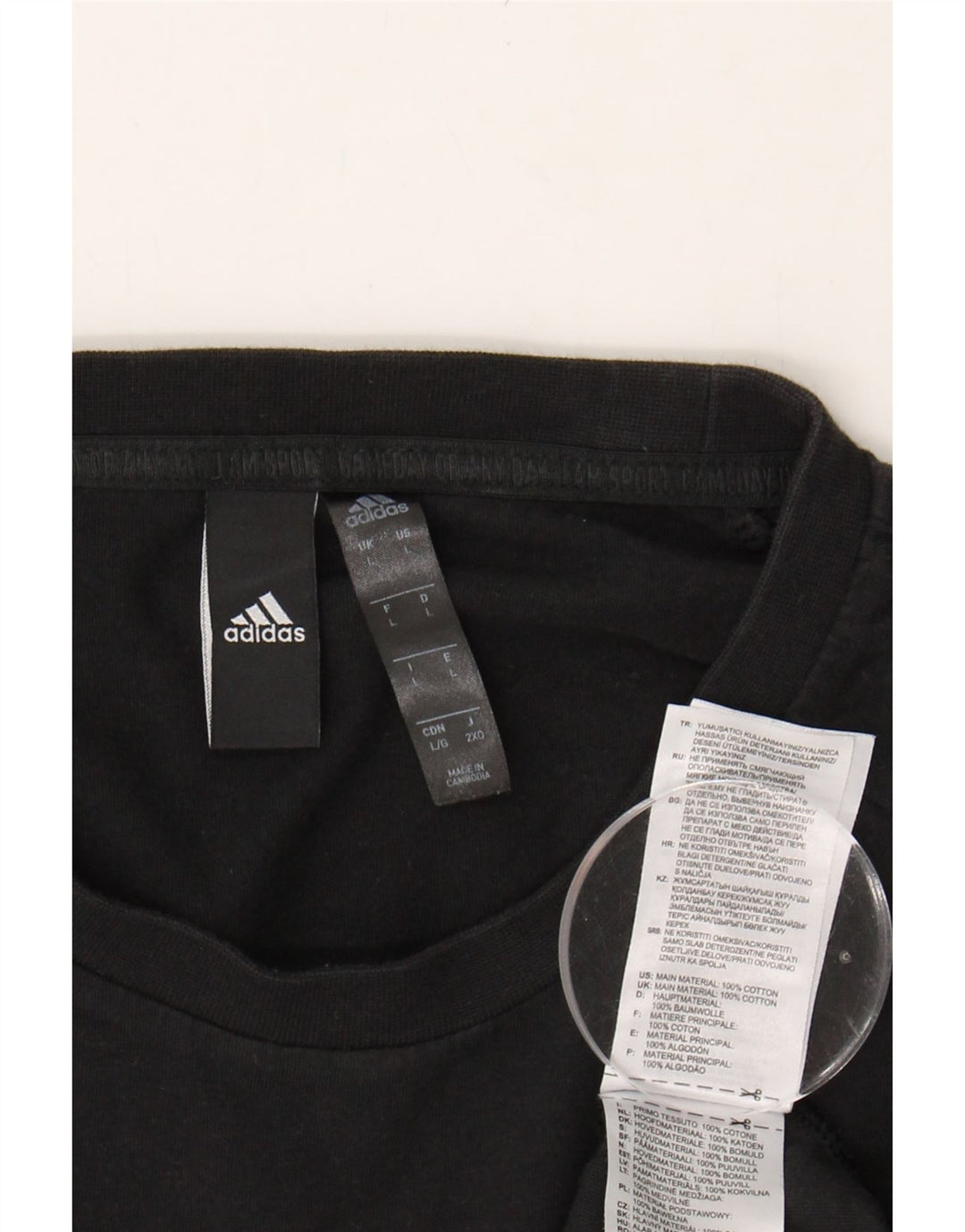 ADIDAS Mens T-Shirt Large Black Cotton Vintage Adidas and Second-Hand Adidas from Messina Hembry 