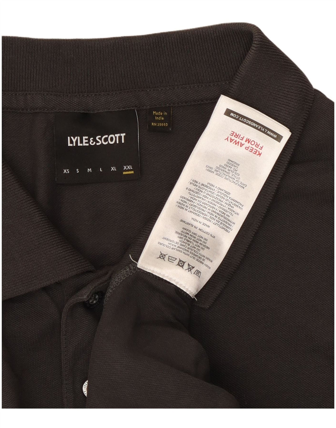 Tricou polo Lyle & Scott pentru bărbați, bumbac gri 2XL