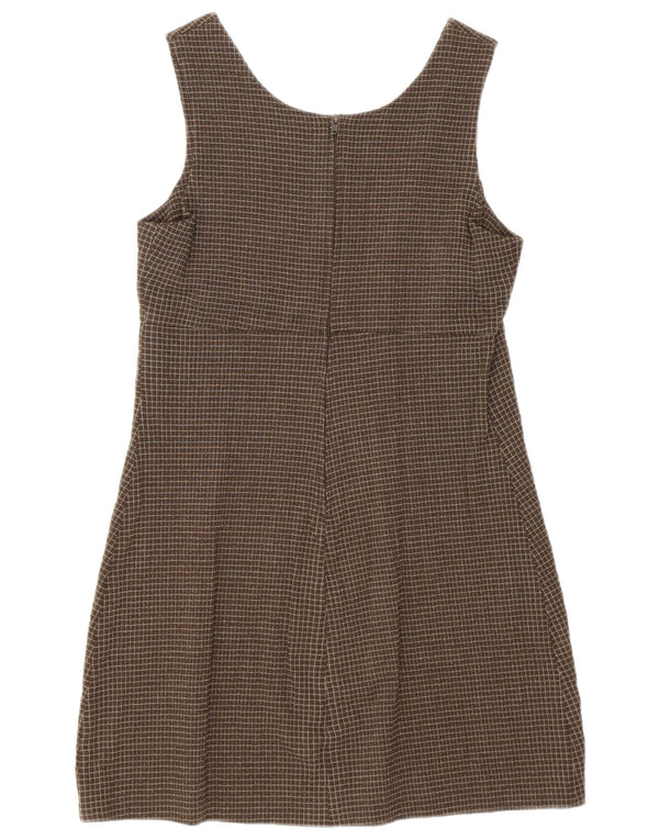 Rochie pentru femei Germano Zama, fără mâneci, în viscoză cu carouri, UK 8, maro
