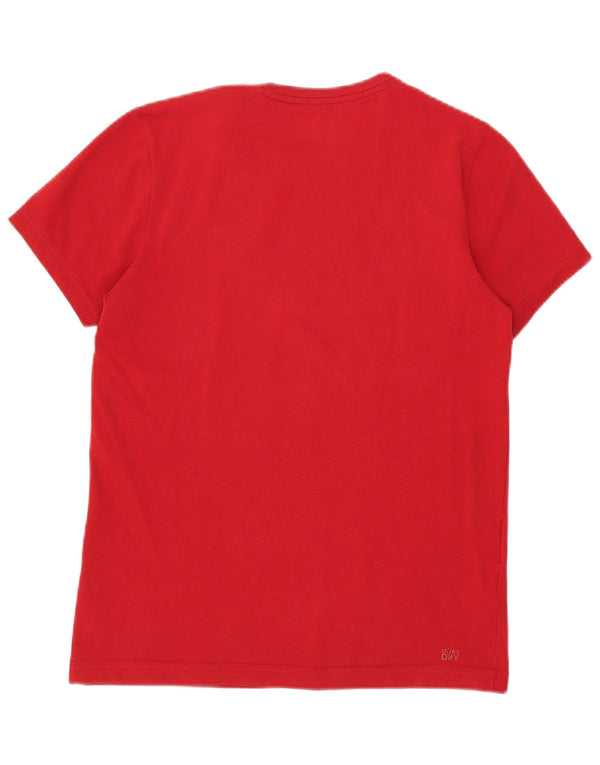 Lacoste Mens Graphic T-Shirt Top Size 3 Small Red Cotton