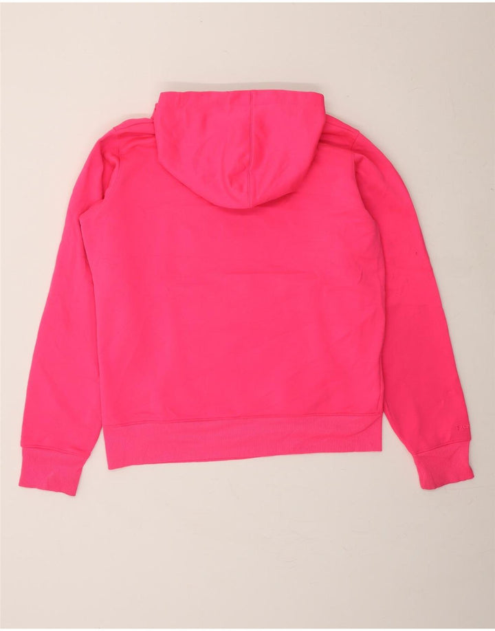 UNDER ARMOUR Womens Graphic Hoodie Jumper UK 14 Medium Pink Polyester Vintage Under Armour and Second-Hand Under Armour from Messina Hembry 