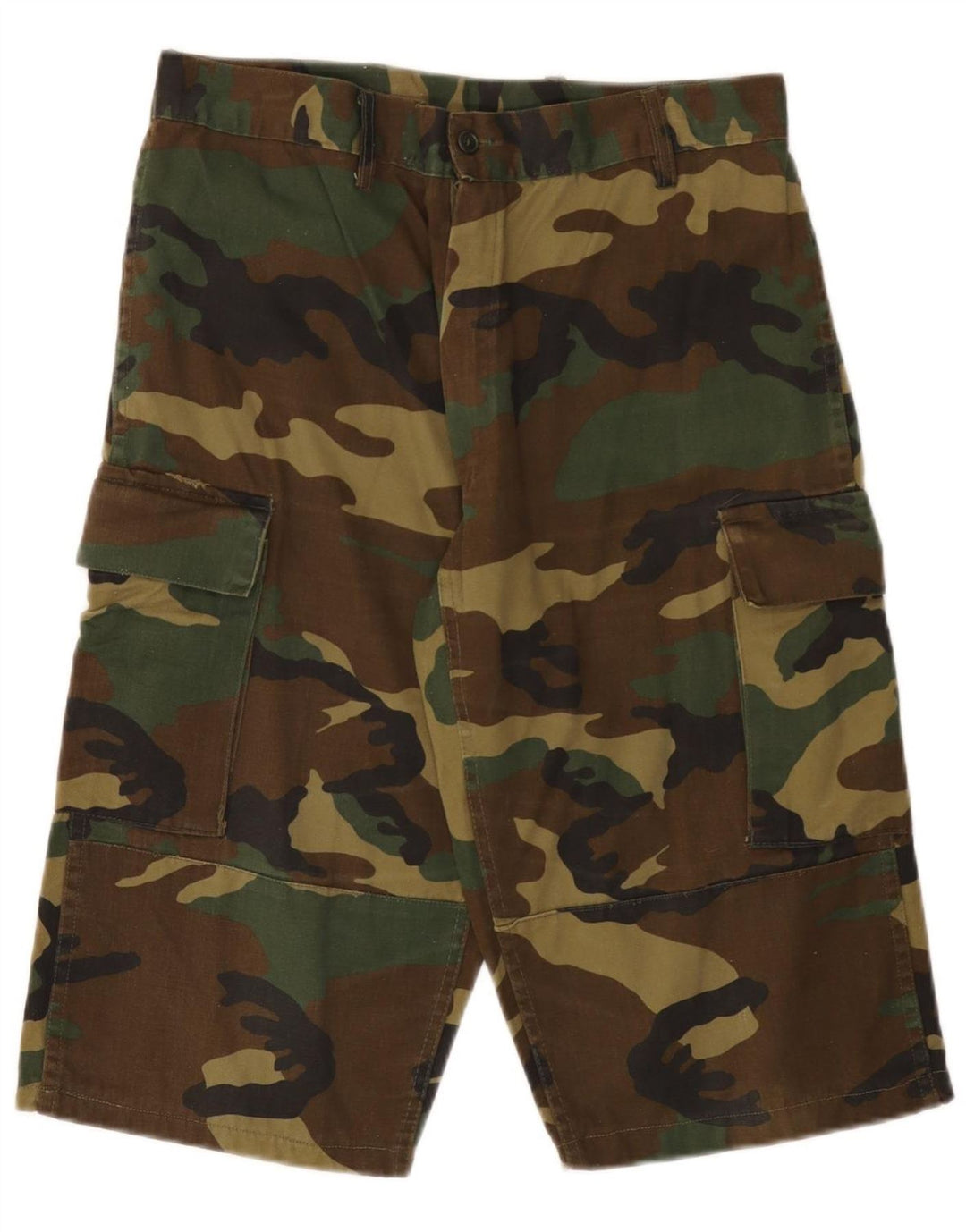 Pantaloni scurti cargo pentru bărbați VINTAGE W32 Camuflaj maro mediu