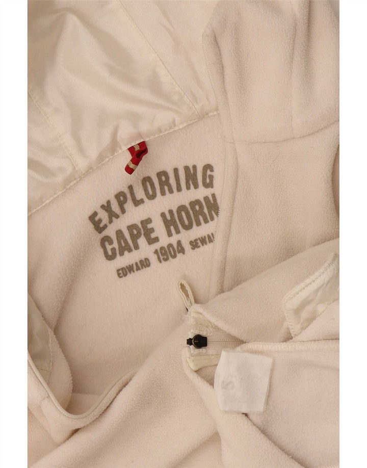 Jachetă din lână cu glugă pentru femei Cape Horn UK 10 Small White
