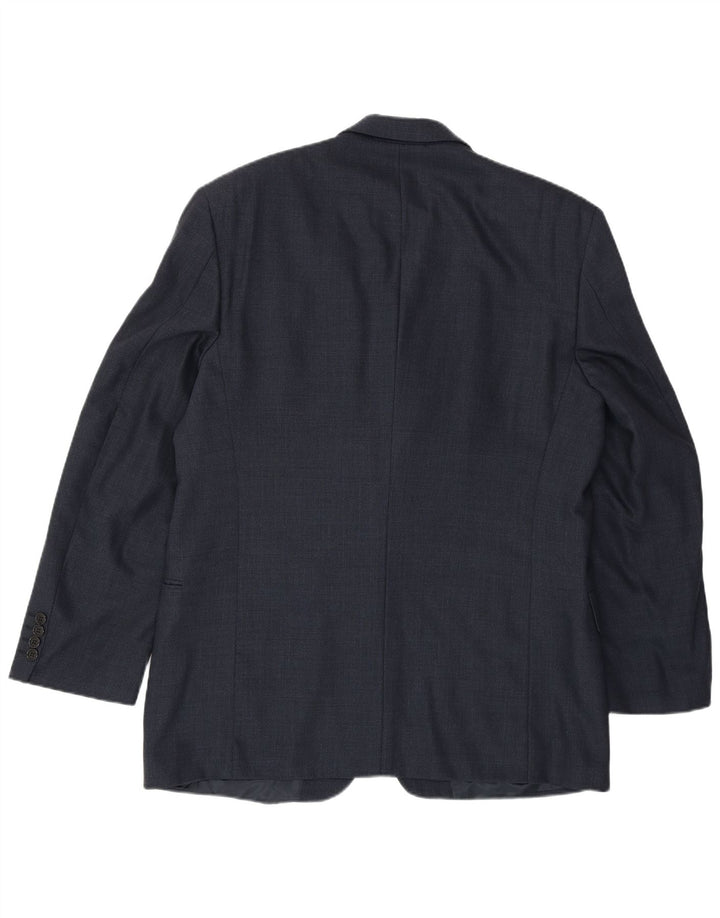 JAEGER Mens 4 Button Blazer Jacket IT 54 2XL Navy Blue Wool