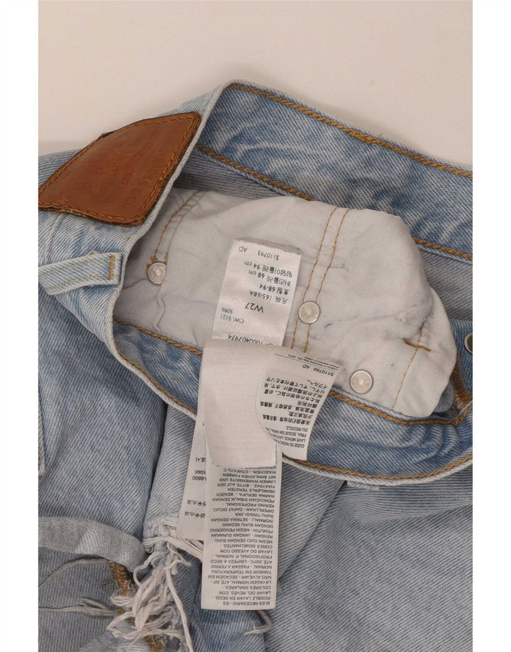 Pantaloni scurți Levi's de damă din denim distressed Small W27 Blue Bumbac