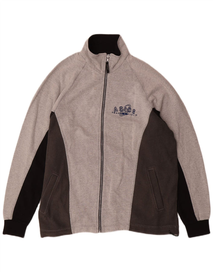 Jachetă de top pentru trening ASICS pentru bărbați, mare, gri din bumbac color bloc