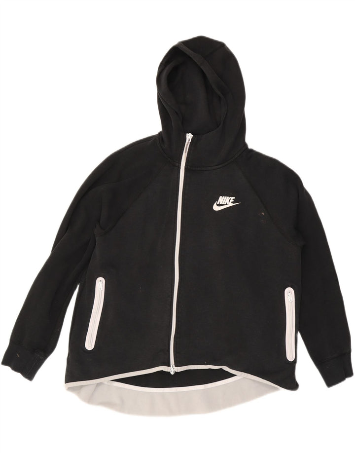 Pulover NIKE pentru femei cu fermoar, UK 16, mare, negru, bumbac