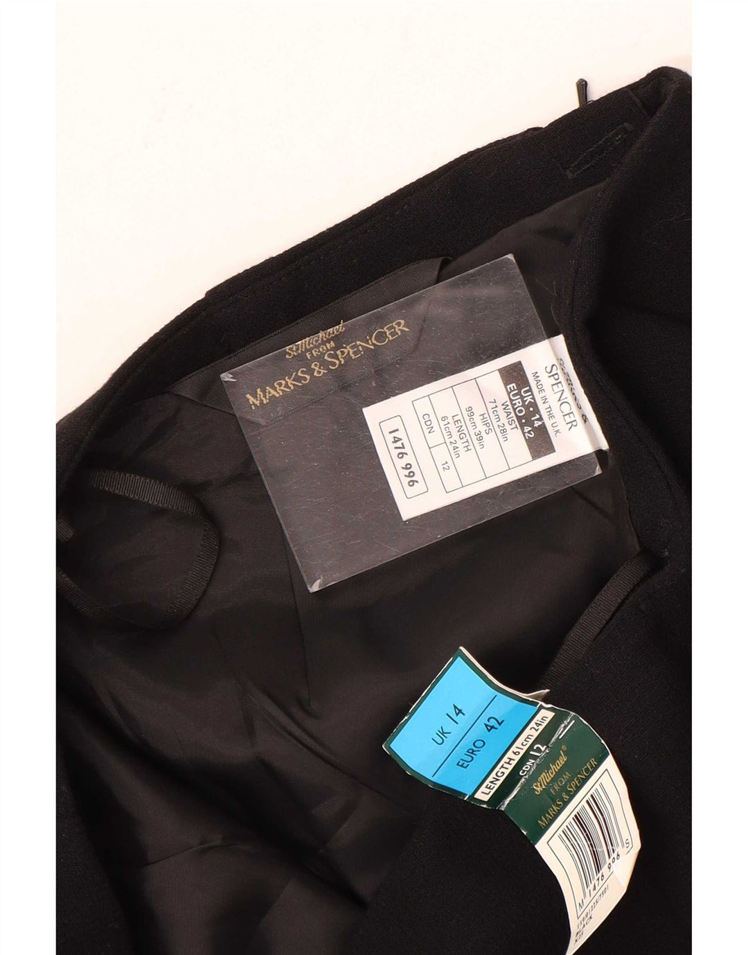 Fusta creion pentru femei Marks & Spencer UK 14 Medium W28 Viscoza neagra