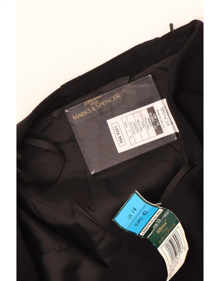 Fusta creion pentru femei Marks & Spencer UK 14 Medium W28 Viscoza neagra