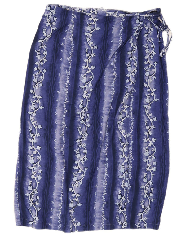 Fusta Wrap Vintage pentru femei UK 18 XL W30 Albastru Floral