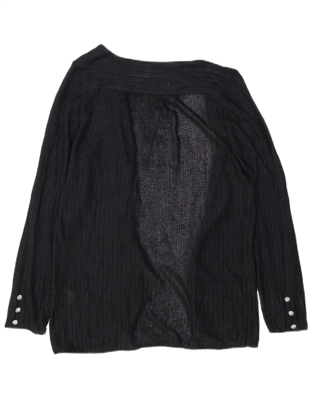 Pulover Vintage cardigan deschis pentru femei EU 40 Viscoză medie neagră